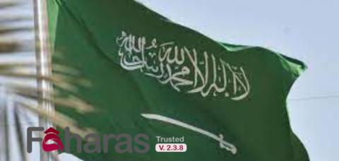 صورة للعلم السعودي توضح احتفالات اليوم الوطني السعودي ال 93 وخلفية الصورة خضراء.